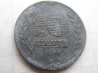 Лот: 21169871. Фото: 1. Нидерланды 10 центов 1941. Европа