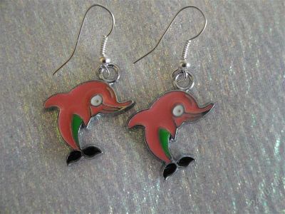 Лот: 859602. Фото: 1. Серьги"Дельфинчик". Серьги, каффы