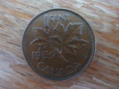 Лот: 21072439. Фото: 1. Канада 1 цент 1959 года. Америка