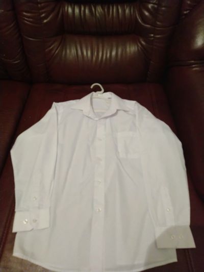 Лот: 16441059. Фото: 1. Рубашка белая р.158-164. Рубашки, блузки, водолазки