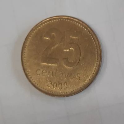 Лот: 21249844. Фото: 1. Монета Аргентина 25 сентаво 2009г. Америка