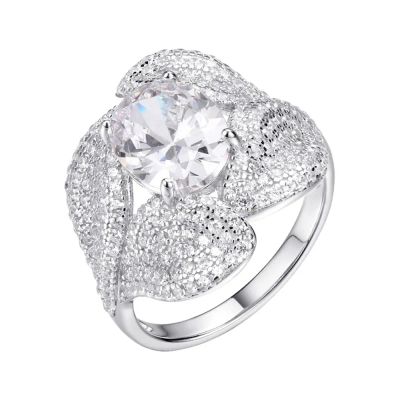 Лот: 23823019. Фото: 1. Серебряное кольцо с фианитами... Кольца, перстни