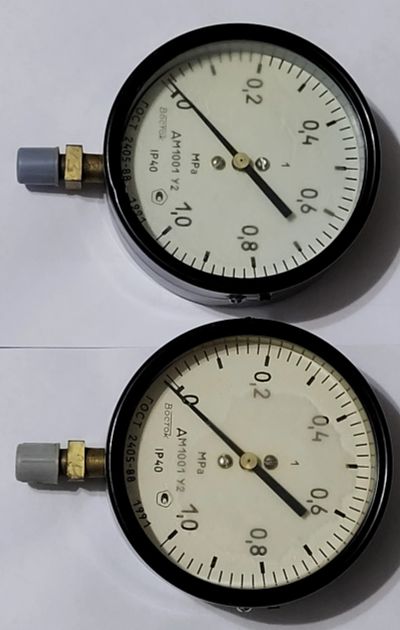 Лот: 25806277. Фото: 1. Манометр показывающий ДМ1001 У2. Водосчётчики, манометры