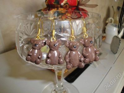 Лот: 299661. Фото: 1. Изделия из полимерной глины серьги... Серьги, каффы