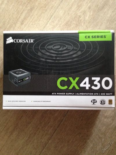 Лот: 5566602. Фото: 1. Блок питания 430W ATX Corsair... Корпуса, блоки питания