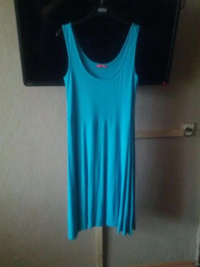 Лот: 5910239. Фото: 1. Платье бирюзовое 48. Платья