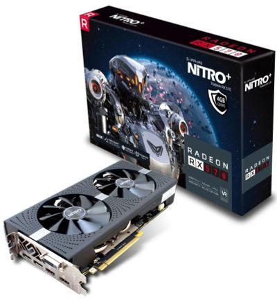 Лот: 9881435. Фото: 1. Видеокарта AMD RX 570 4Gb Sapphire... Видеокарты