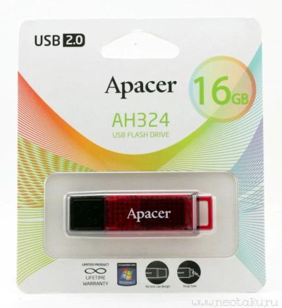 Лот: 4643240. Фото: 1. USB Flash 16Gb Apacer AH324 Красная... USB-флеш карты