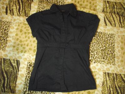 Лот: 5630803. Фото: 1. Рубашка черная Stradivarius (женская... Блузы, рубашки, водолазки