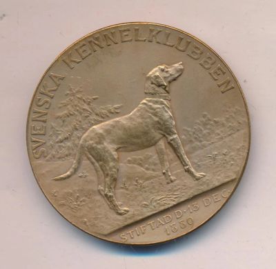 Лот: 17683840. Фото: 1. Швеция Медаль Шведский клуб собаководов... Памятные медали