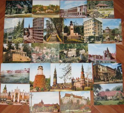 Лот: 20298110. Фото: 1. 24 открытки фото Польские города... Открытки, конверты