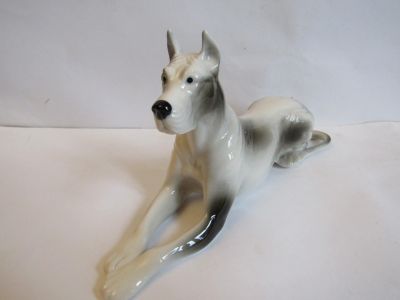 Лот: 18612323. Фото: 1. Дог немецкий мраморный собака... Фарфор, керамика