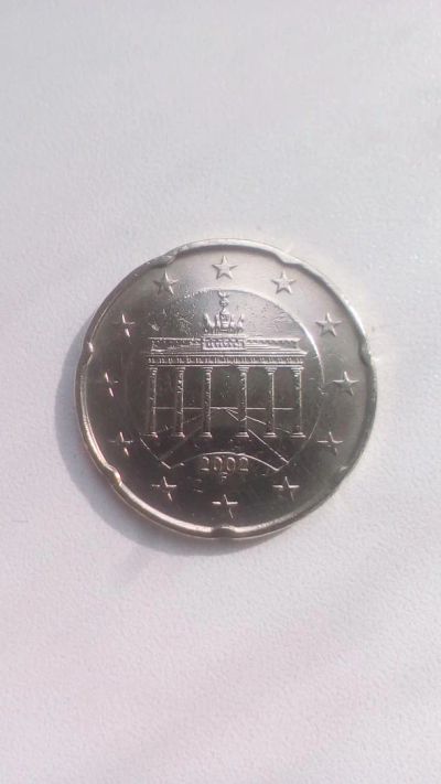 Лот: 9819151. Фото: 1. 20 Евро Центов 2002 год F Германия. Германия и Австрия