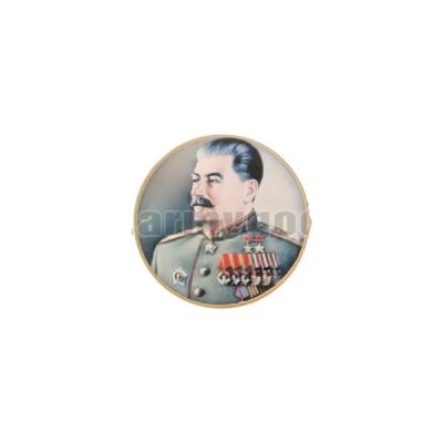 Лот: 7126039. Фото: 1. Значок Сталин (круглый, смола... Другое (значки, медали, жетоны)