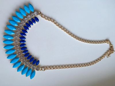 Лот: 7695235. Фото: 1. Украшение на шею в синих оттенках. Кулоны, подвески