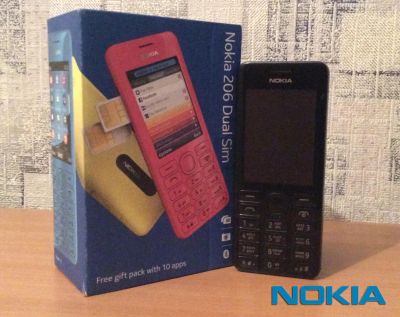 Лот: 4794242. Фото: 1. NOKIA 206 Dual Sim+кожанный чехол... Кнопочные мобильные телефоны