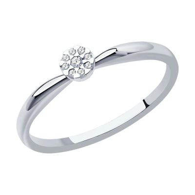 Лот: 23824320. Фото: 1. Золотое кольцо с бриллиантами... Кольца, перстни