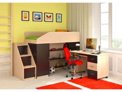 Лот: 3437656. Фото: 1. Детская кровать-чердак Л-11. Цвет... Детские кровати и кроватки