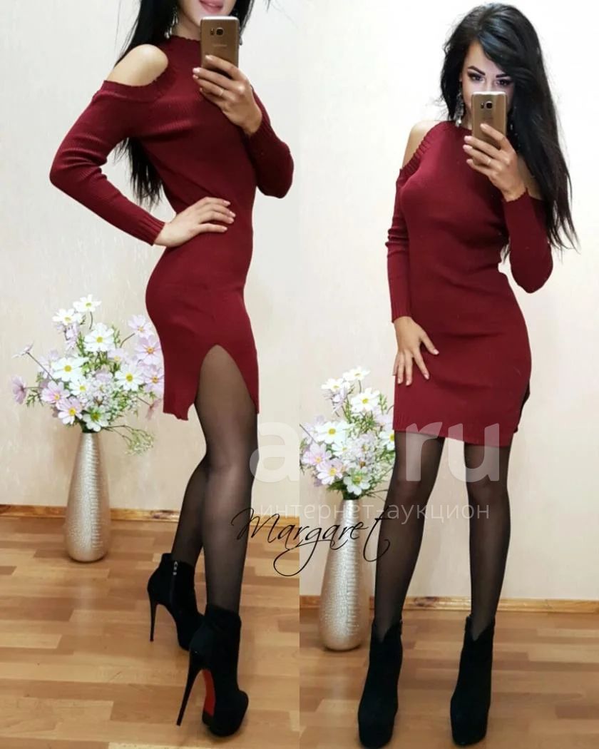 Платье Лапша Бордовое фото 6