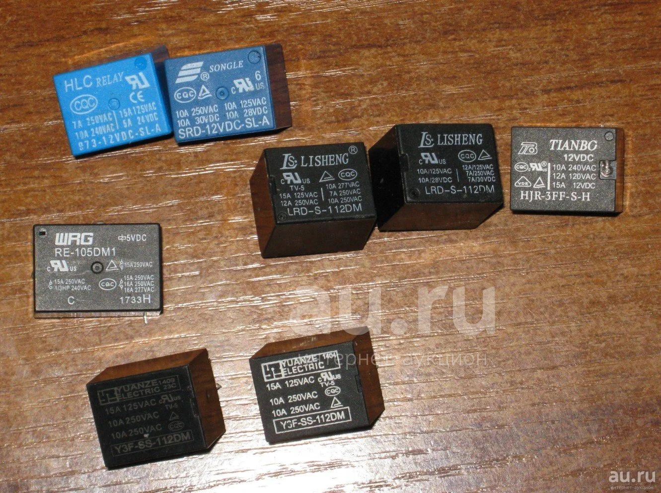 8 штук реле HLC power relay 973-12VDC-SL-A, Lisheng LRD-S-112DM, Tianbo ...