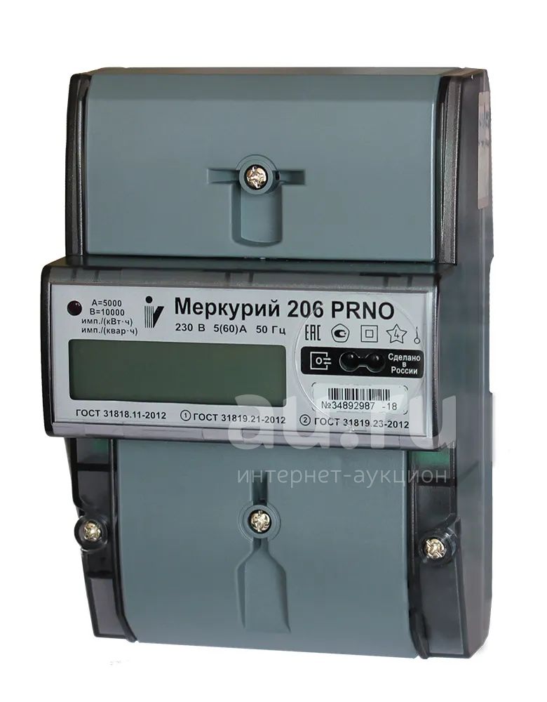 Эл. счетчик Меркурий 206 RN 5(60) мн.т. оптопрт, RS-485 — купить в ...