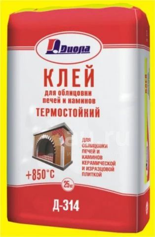 Клей жаростойкий для облицовки печей и каминов +850С Д-314 5кг /5 ...