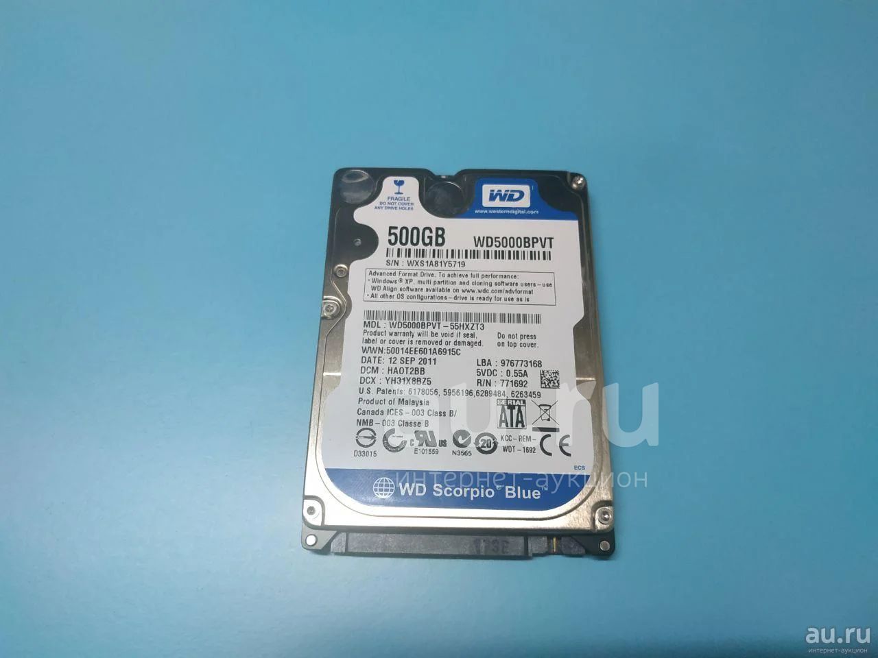 Б/У жесткий диск для ноутбука 2.5" HDD WD 500Gb 500Гб WD5000BPVT ...