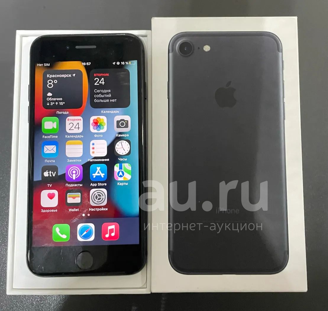 Смартфон Apple iPhone 7 32 Гб черный — купить в Красноярске. Состояние:  Б/у. Смартфоны на интернет-аукционе Au.ru