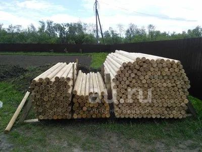 Столбы деревянные, Берёза, столбики для забора оцилиндрованные, цена за ...