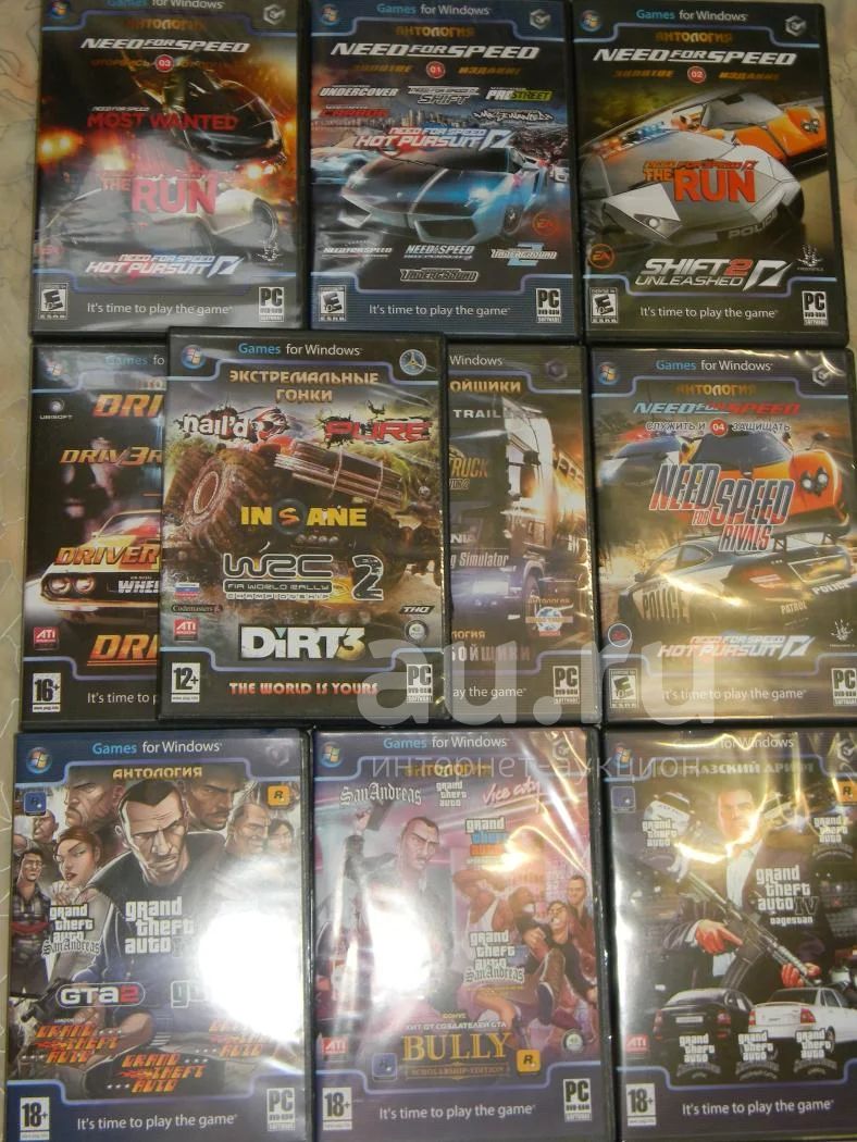 Супер-Гонки" 10 DVD Одним Лотом 110 Игр. Возможен Обмен.