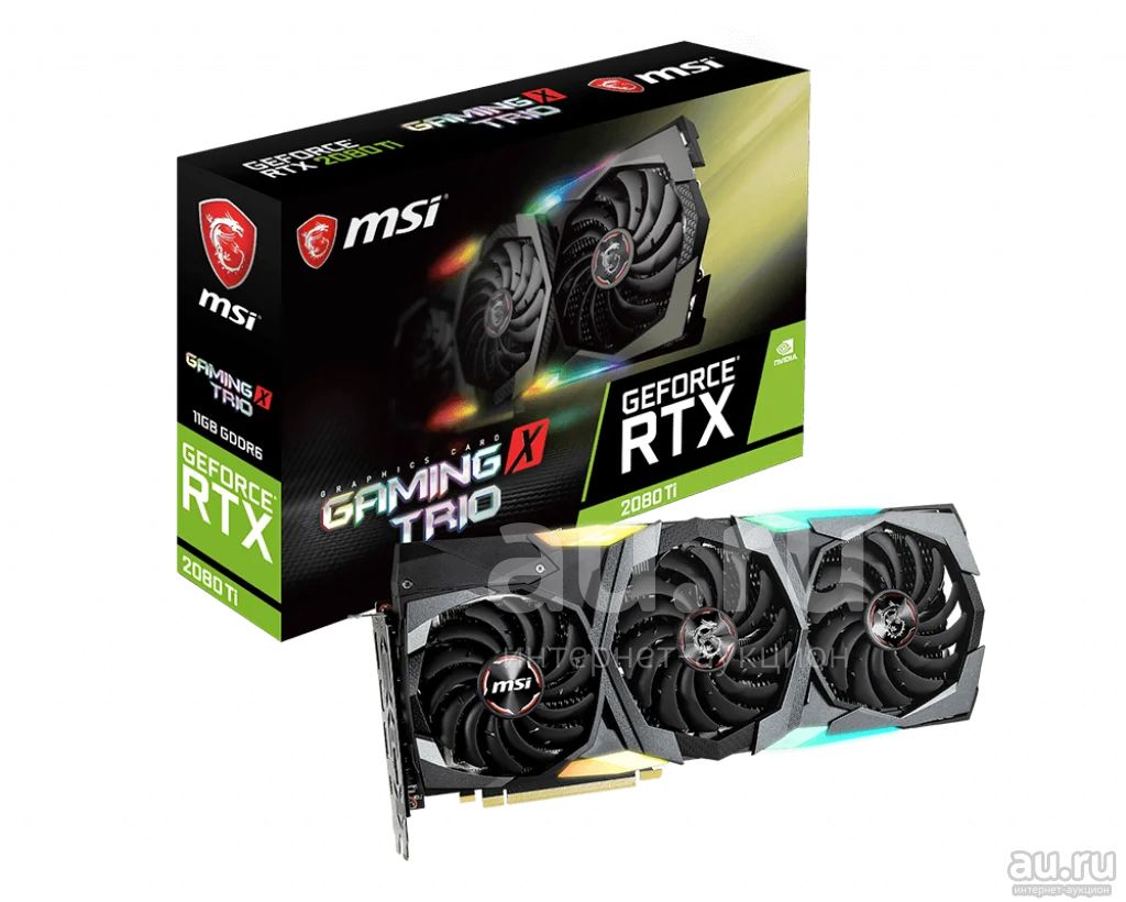 Видеокарта MSI PCI-E RTX 2080 Ti GAMiNG X TRIO nVidia GeForce RTX2080Ti ...