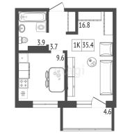 Лот: 20840034. Фото: 20. Продам 2-комн. кв. 35.4 кв.м...