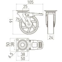 Лот: 22745254. Фото: 2. Колесо мебельное КМ-ВН75-00 прозрачное... Мебель