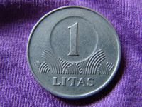 Лот: 4292075. Фото: 2. 1 лит 1999, Литва, рыцарь на коне. Монеты