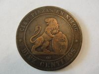 Лот: 4928019. Фото: 2. Испания, 10 сантим, 1870, хорошая... Монеты