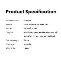 Лот: 21574374. Фото: 9. Звуковая карта UGREEN USB 2.0...