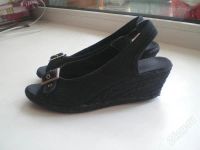 Лот: 1045830. Фото: 2. Текстильные босоножки на плетеной... Женская обувь