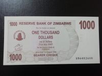 Лот: 15263208. Фото: 2. Банкнота.Зимбабве 1000 долларов... Банкноты