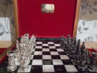 Лот: 10965547. Фото: 6. набор серебряных шахмат с доской...