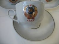 Лот: 17039917. Фото: 3. Кофейные пары Герб СССР Чашки... Коллекционирование, моделизм