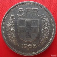 Лот: 2579573. Фото: 2. (№2288/LF) 5 франков 1968 (Швейцария... Монеты