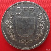 Лот: 2579573. Фото: 2. (№2288) 5 франков 1968 (Швейцария... Монеты