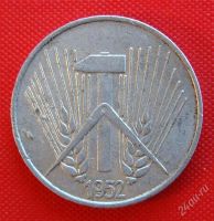 Лот: 1588211. Фото: 2. (№632-3/LS) 1 пфенниг 1952 (ГДР... Монеты