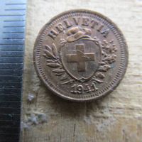 Лот: 25579655. Фото: 5. Монета 1 раппен один рап Швейцария...