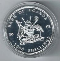 Лот: 25888567. Фото: 2. 1000 шиллингов 2001 год. Уганда... Монеты