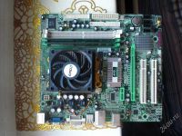 Лот: 2224021. Фото: 2. Мать Biostar+ПРОЦ 2ядра +2Gb озу... Комплектующие