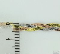 Лот: 8440163. Фото: 3. Цепь коса трехцветная из серебра... Красноярск