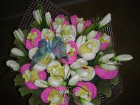 Лот: 10095504. Фото: 2. букет цветы из конфет рафаэлло. Цветы, букеты