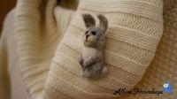Лот: 8096057. Фото: 5. Брошь - Зайчик из шерсти