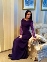 Лот: 6622634. Фото: 3. Вечернее длинное фиолетовое платье... Одежда, обувь, галантерея